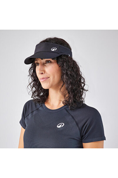 Decathlon Unisex Vizör Kasket Siperlik Tenis Şapka Cırt Cırtlı Ayarlanabilir Siyah 51-60 Unisex Tv500