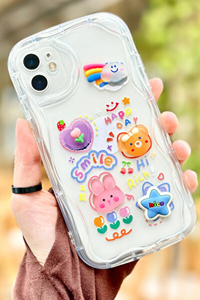 Vip Case iPhone 11 3D Transparent Smile Case with Cute Animal Figure