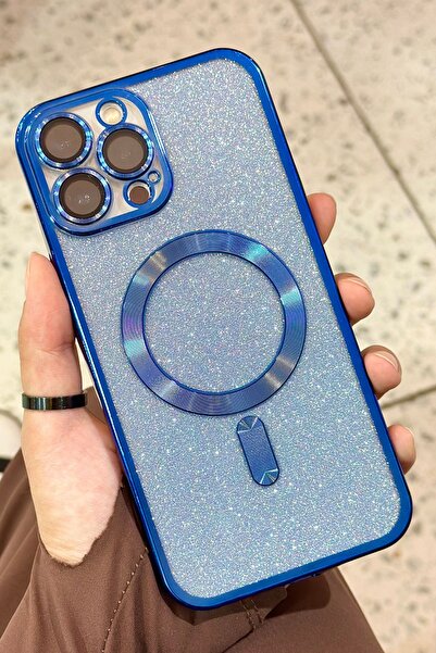 Vip Case iPhone 14 Pro Max Kamera Korumalı Parlak Simli Magsafe Destekli Mode...