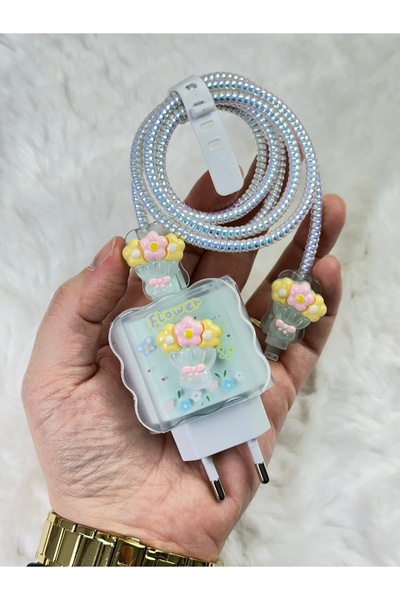 Vip Case İphone 18w/20w Uyumlu Şarj Başlık Kablo Koruyucu Örme Set İphone 11 ve Üstü Tüm Modeller İçin