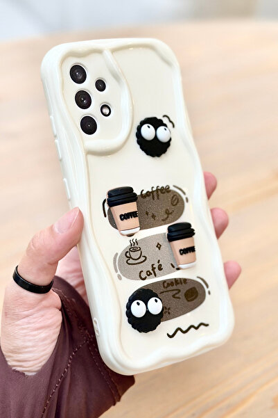 Vip Case Cookie Case for Samsung Galaxy A23 Coffee Cookie Pattern 3D Cute Shiny Design