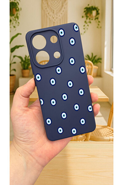 Vip Case Redmi Note 13 4G NAZAR BONCUK DESENLİ Uyumlu Silikon Darbe Emici Klasik Korumalı Rubber Kılıf