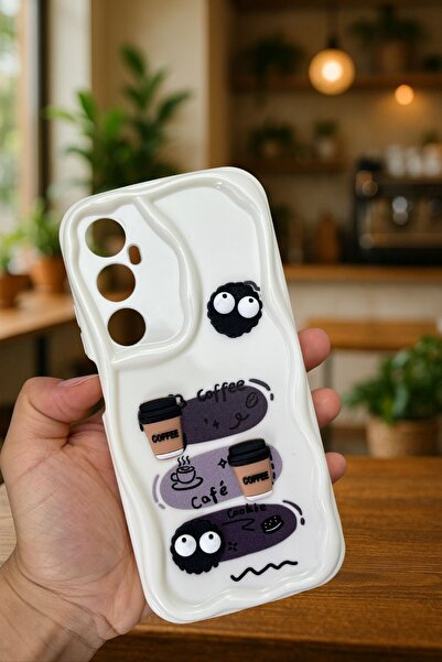 Vip Case Realme C65 - Kahve Kurabiye Desenli 3 Boyutlu Şirin Parlak Tasarım Cookie Kılıf