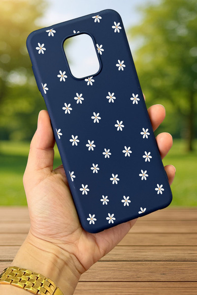 Vip Case Redmi Note 9 Pro/9S Uyumlu MİNİ PAPATYA DESENLİ Silikon Darbe Emici Klasik Korumalı Rubber Kılıf