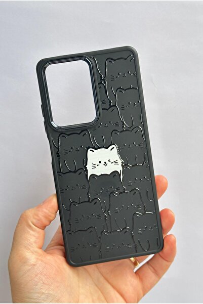 Vip Case Redmi Note 12 Pro |5g| Metal Detaylı Sıralı Sevimli Kedi Baskılı Silikon Many Cat Kılıf 277