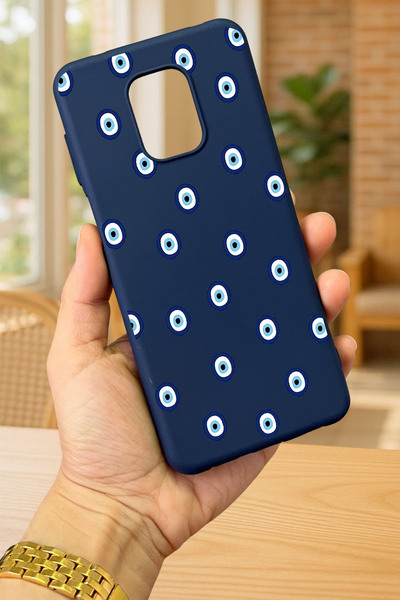 Vip Case Redmi Note 9 Pro/9S Uyumlu NAZAR BONCUK DESENLİ Silikon Darbe Emici Klasik Korumalı Rubber Kılıf