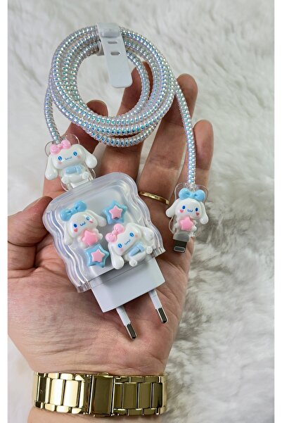 Vip Case İphone 18w/20w Uyumlu Şarj Başlık Kablo Koruyucu Örme Set İphone 11 ve Üstü Tüm Modeller İçin