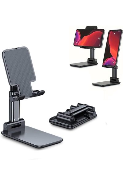 LIVVY حامل هاتف محمول قابل للطي للمكتب - حامل محمول للأجهزة من ٣.٥ إلى ٧.٩ بوصة | تعديل