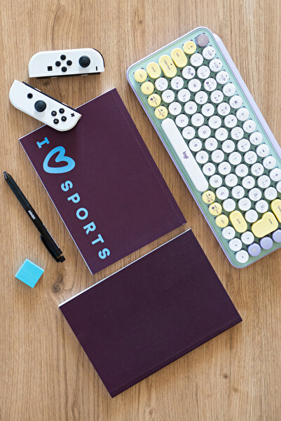 Be Online مجموعة Sport I Love Sports - دفتر ملاحظات مخطط بغطاء مرن مقاس 14,8 ...