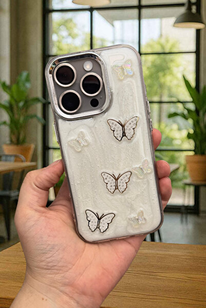 Vip Case iPhone 16 Pro Max Uyumlu Epoksili 3D Figürlü Kalpli Kurdelalı Parlak Şık Moda Kılıf