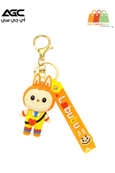 AGC Labubu Keychain with Golden Buckle Key Ring – Durable Cute Bunny Doll Pen...