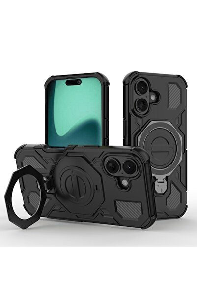 Stef's Cat Husa pentru iPhone 16, Carbon Shield PRO, E65, Policarbonat, Μαύρο