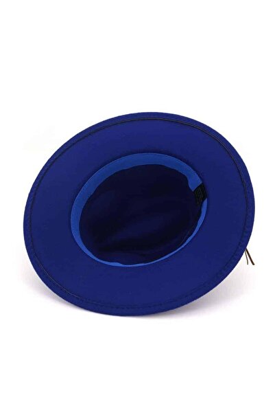 Pursehuit Blue hat, handmade, adjustable, with removable accessory, Larissa
