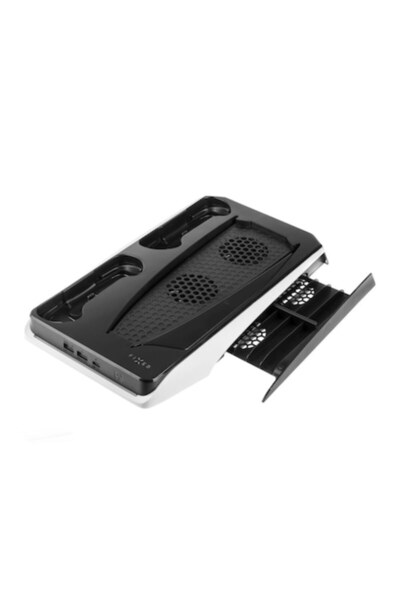 Danex Flexi PS5 Stand with Charging, Cooling, Game Storage, 2x USB (B46, Lexgard, Deep Dark)