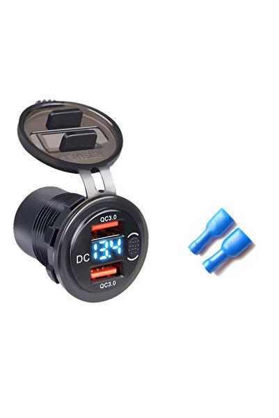 Choice1 شاحن سيارة مزدوج أزرق بتقنية الشحن السريع QC3.0، مزود بمقبس ولاعة سجا...