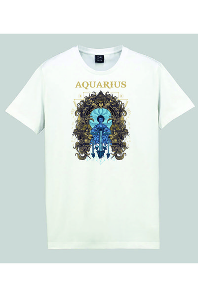 Butik Kova Burcu Aquari̇us Digital Printed Tshirt