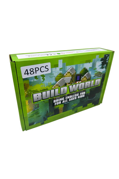 JPT Minecraft magnetic cube construction set 48 pieces with figurines and accessories