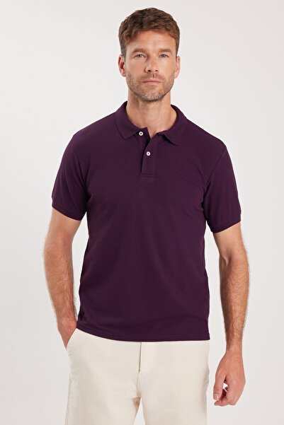 Tudors Ανδρικό μπλουζάκι με λεπτή εφαρμογή, βαμβακερό μαλακό υφασμάτινο μπλουζάκι με γιακά πόλο