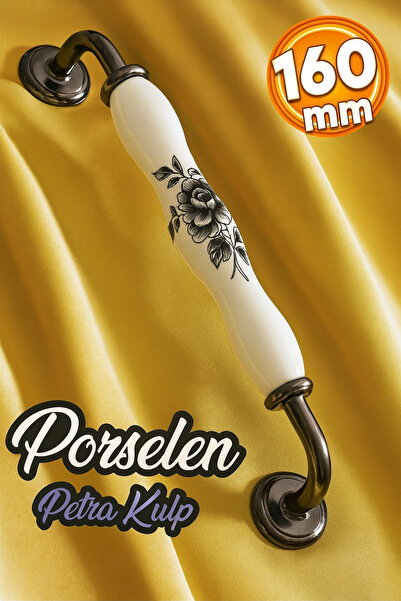 Badem10 Petra (PREMIUM) Porțelan Alb Afumat 160 Mm Mobilier Bucătărie Sertar Dulap Capac Mâner Mâner