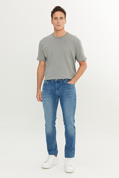 ALTINYILDIZ CLASSICS Ανδρικό γαλάζιο βαμβακερό Slim Fit 5 τσέπες ελαστικό τζι...