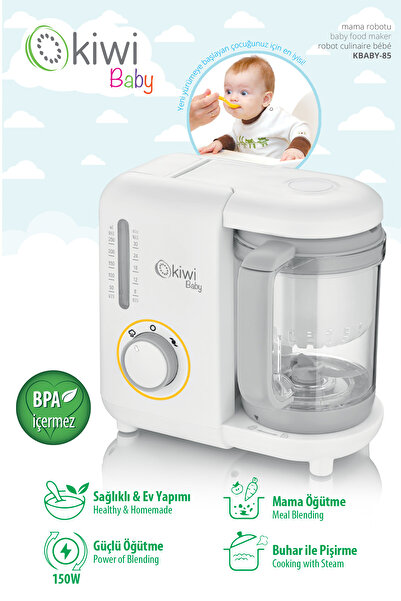 Kiwi Bebek Mama Öğütücü Buharda Pişirme Robot 150 w
