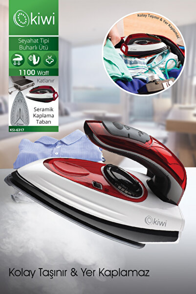 Kiwi Ksı-6317 Portable Travel Iron - 2-in-1 Steam, Vertical Eliminator