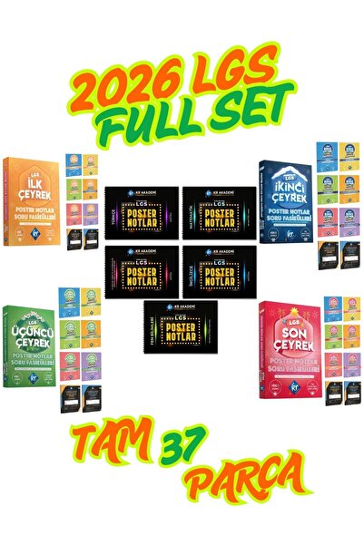 KR Akademi Yayınları 2026 LGS Tam Set Konu Anlatımlı Poster Notlar ve Çeyrekl...