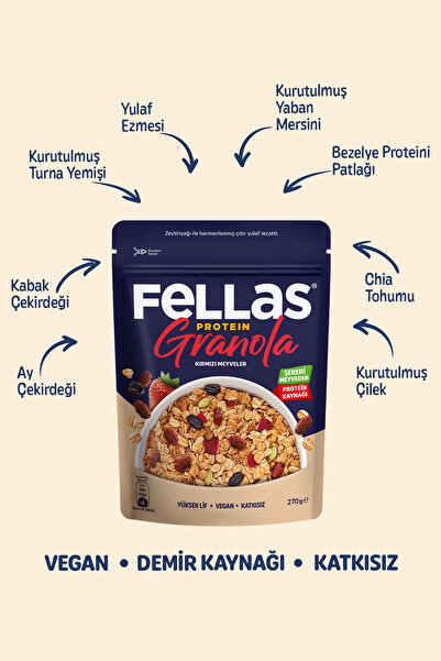 Fellas Protein Granola - Kırmızı Meyveler (270 g)