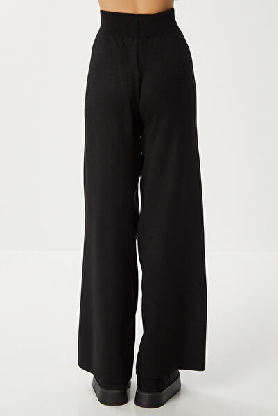 Happiness İstanbul Női fekete bézs kontraszt színű pulóver nadrág kötöttáru szett YY00272