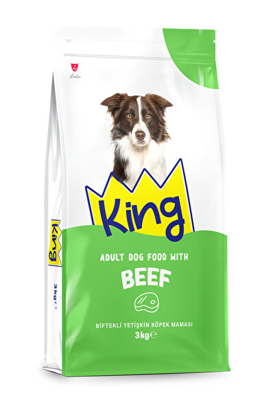 King KİNG BİFTEKLİ YETİŞKİN KÖPEK MAMASI 3 KG