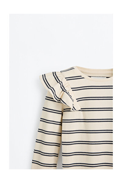 LEFTIES Παιδικό μπλουζάκι με ριμπέλα και βολάν