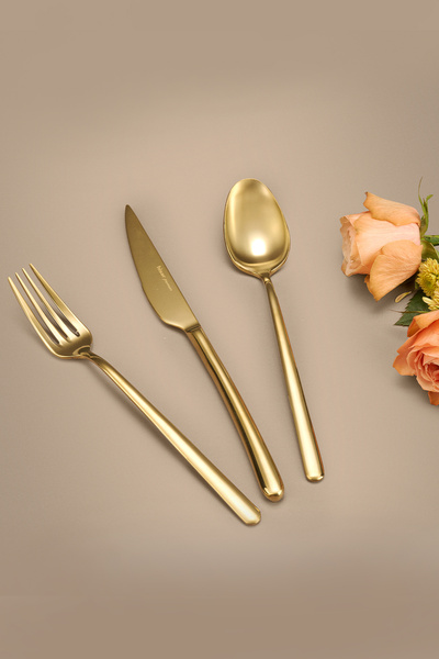 Hisar Bahama 30 Piece Cutlery Set Titanium Gold