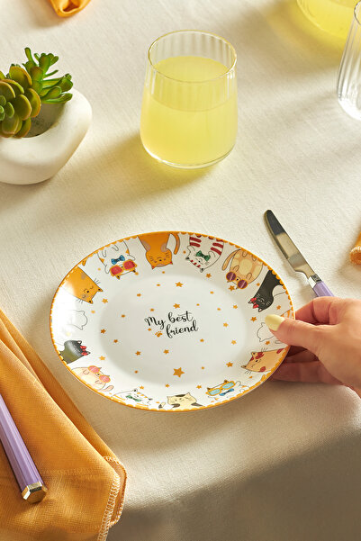 Karaca Cat Cake 6 Parça Opal Cam Pasta Seti 19 cm