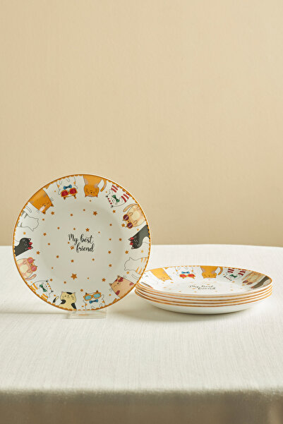 Karaca Cat Cake 6 Parça Opal Cam Pasta Seti 19 cm