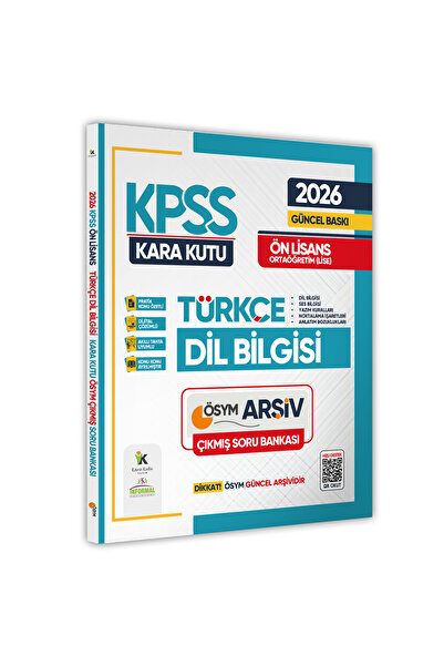 Karakutu Yayınları 2026 KPSS Önlisans/Ortaöğretim Türkçe Kara Kutu DİL BİLGİS...
