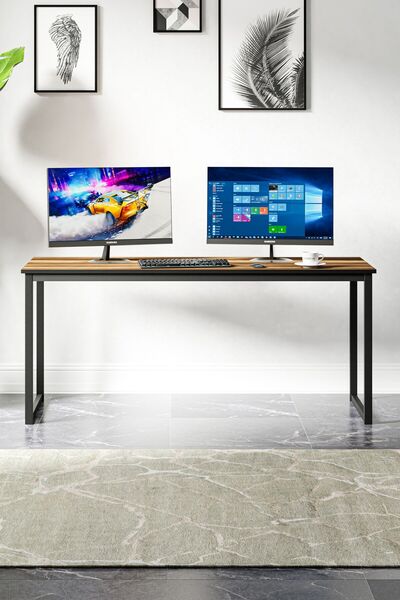 Ceramical Ms1 Metal Ayaklı Çalışma Masası - 160cm - Ceviz