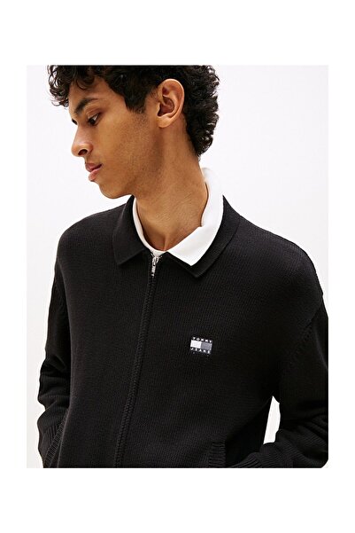 Tommy Hilfiger Ανδρικό κέντημα με λογότυπο μάρκας από οργανικό βαμβάκι, πλεκτό με φερμουάρ, κατάλληλο για καθημερινή χρήση S
