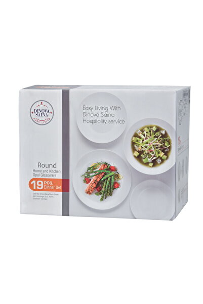 Dinova Jídelní souprava Dinova Décor šedá, opálová, 19 dílů