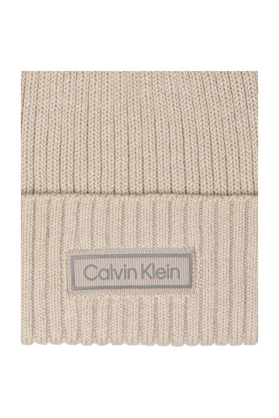 Calvin Klein Πλεκτό καπέλο από βαμβάκι με ραβδώσεις