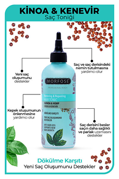Morfose Kinoa ve Kenevir İçeren Dökülme Karşıtı Saç Toniği 300 ml