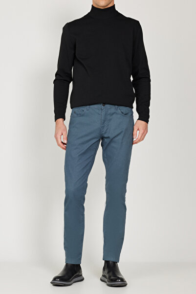 ALTINYILDIZ CLASSICS Ανδρικό βαμβακερό παντελόνι Indigo Slim Fit Slim Fit με 5 τσέπες