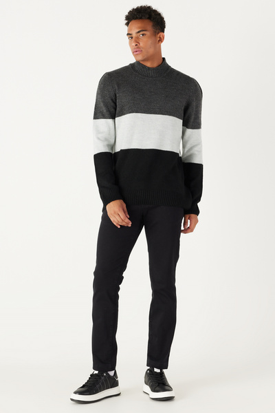 ALTINYILDIZ CLASSICS Ανδρικό μαύρο άνετο παντελόνι 360 μοιρών σε όλες τις κατευθύνσεις Stretch Slim Fit Slim Fit Βαμβακερό ελαστικό άνετο παντελόνι