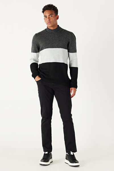 ALTINYILDIZ CLASSICS Erkek Siyah 360 Derece Her Yöne Esneyen Slim Fit Dar Kesim Pamuklu Esnek Rahat Pantolon