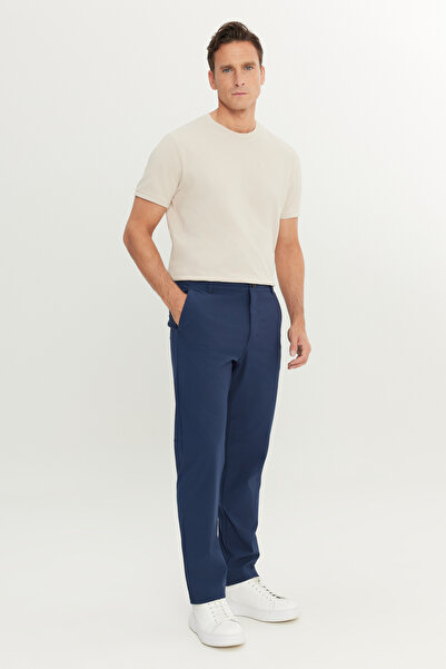 ALTINYILDIZ CLASSICS Ανδρικό παντελόνι με τσέπη σε μπλε Navy 360 Stretch All-Way Slim Fit