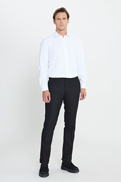 ALTINYILDIZ CLASSICS Six Star Classics Elastic Waist Slim Fit Men's Black Pants Ace 012510153 _Pant Classic Side C