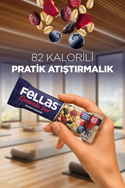 Fellas Kırmızı Meyveli Granola Bar (23 g) x 12 Adet