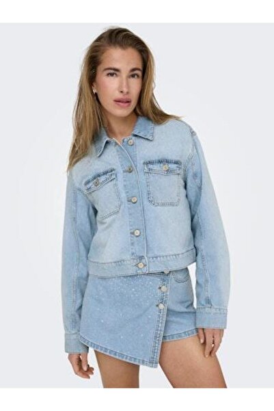 ONLY Onllumi ls rhinestone jacket dnm pin