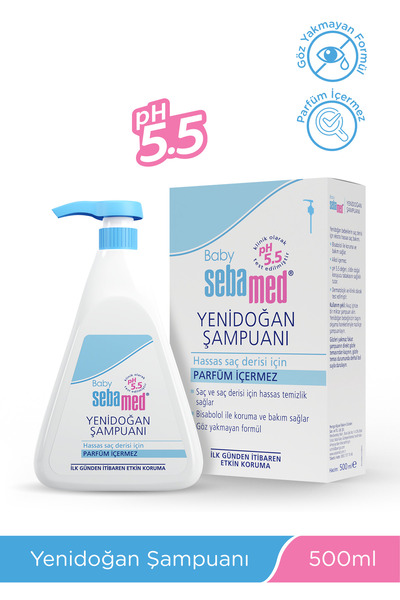 Sebamed Baby pH 5.5 Bisabolol İçerikli Koruma ve Bakım Sağlayan Yenidoğan Bebek Şampuanı 500 ml
