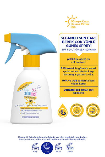 Sebamed Bebek Güneş Spreyi SPF 50+ 200 ml %98 UVA Korumalı UVB Filtreli Koruyucu Yüksek Koruma Hassas