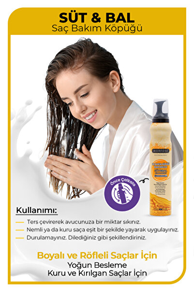 Morfose Süt & Bal Saç Köpüğü 200 ml - Yoğun Nemlendirme, Besleme